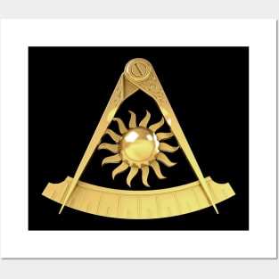 Past Master Gold Emblem Jewel Masonic Freemason Posters and Art